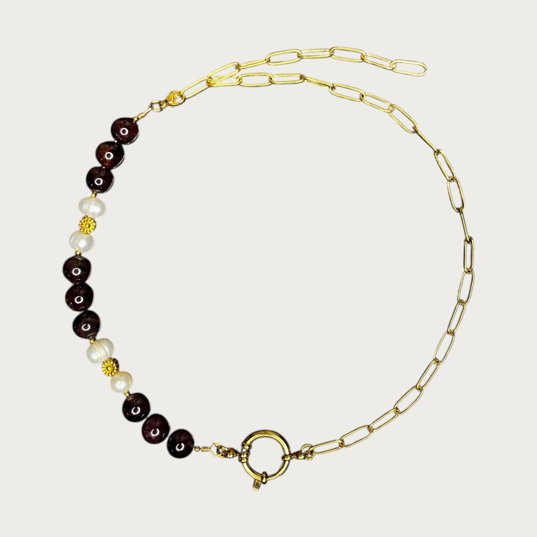 COLLIER BLOOM GRENAT